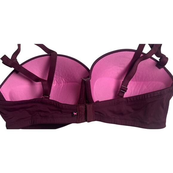 Pink by Victoria's Secret VS Maroon Push Up Bra 34D - Picture 4 of 8